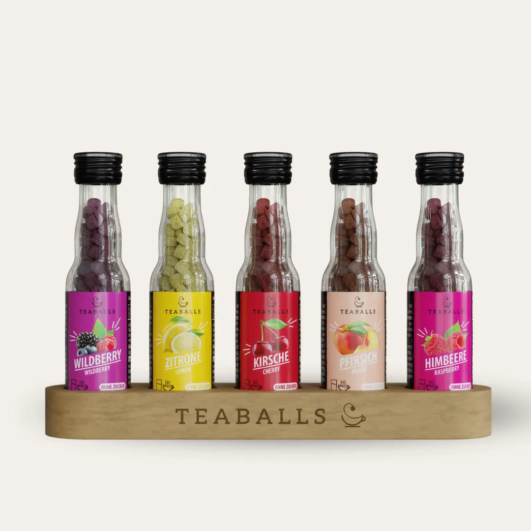 TEABALLS Lieblingsmix Set - Wildberry • Zitrone • Kirsche • Pfirsich • Himbeere
