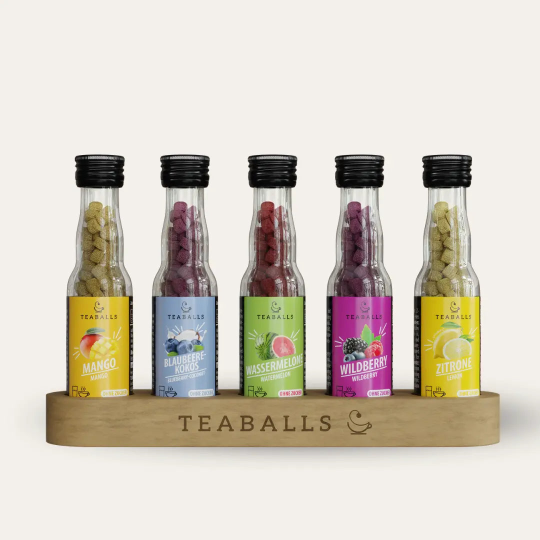 TEABALLS Urlaubsmix Set - Mango • Blaubeere-Kokos • Wassermelone • Wildberry • Zitrone