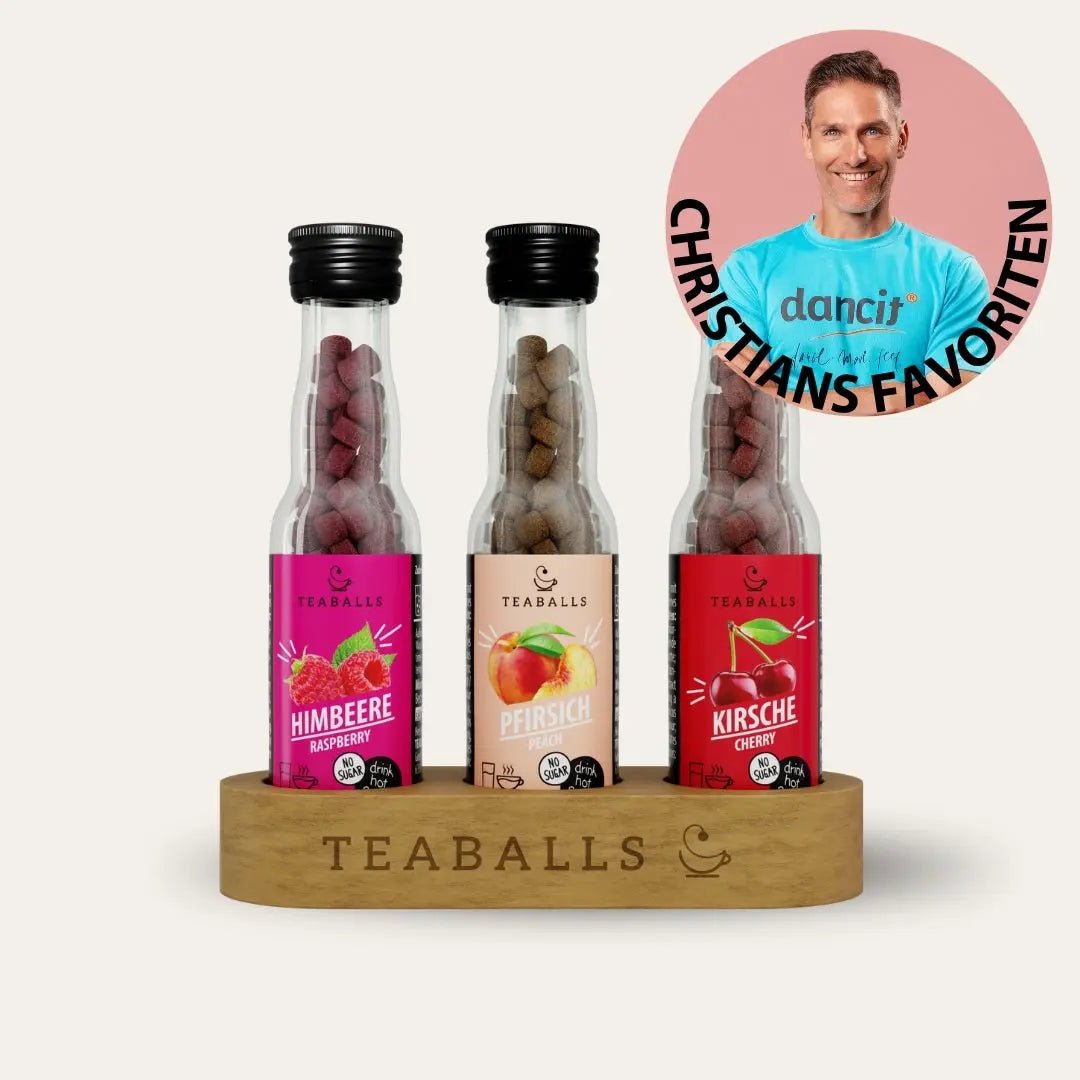 TEABALLS - 3er Set DANCE MIX β HIMBEERE, PFIRSICH, KIRSCHE - TEABALLS GmbH