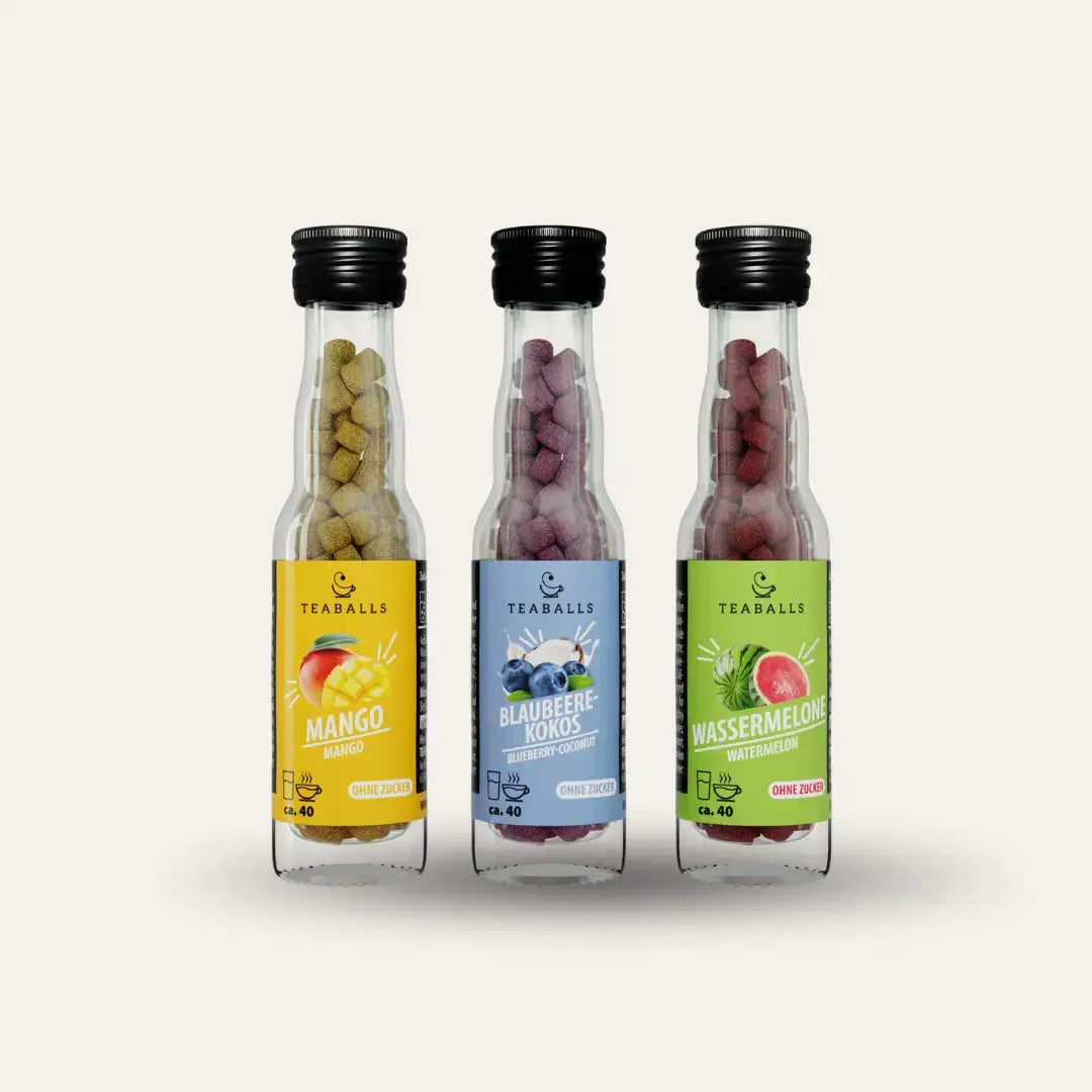 TEABALLS Urlaubs-Trio Set - Mango • Blaubeere-Kokos • Wassermelone - TEABALLS GmbH