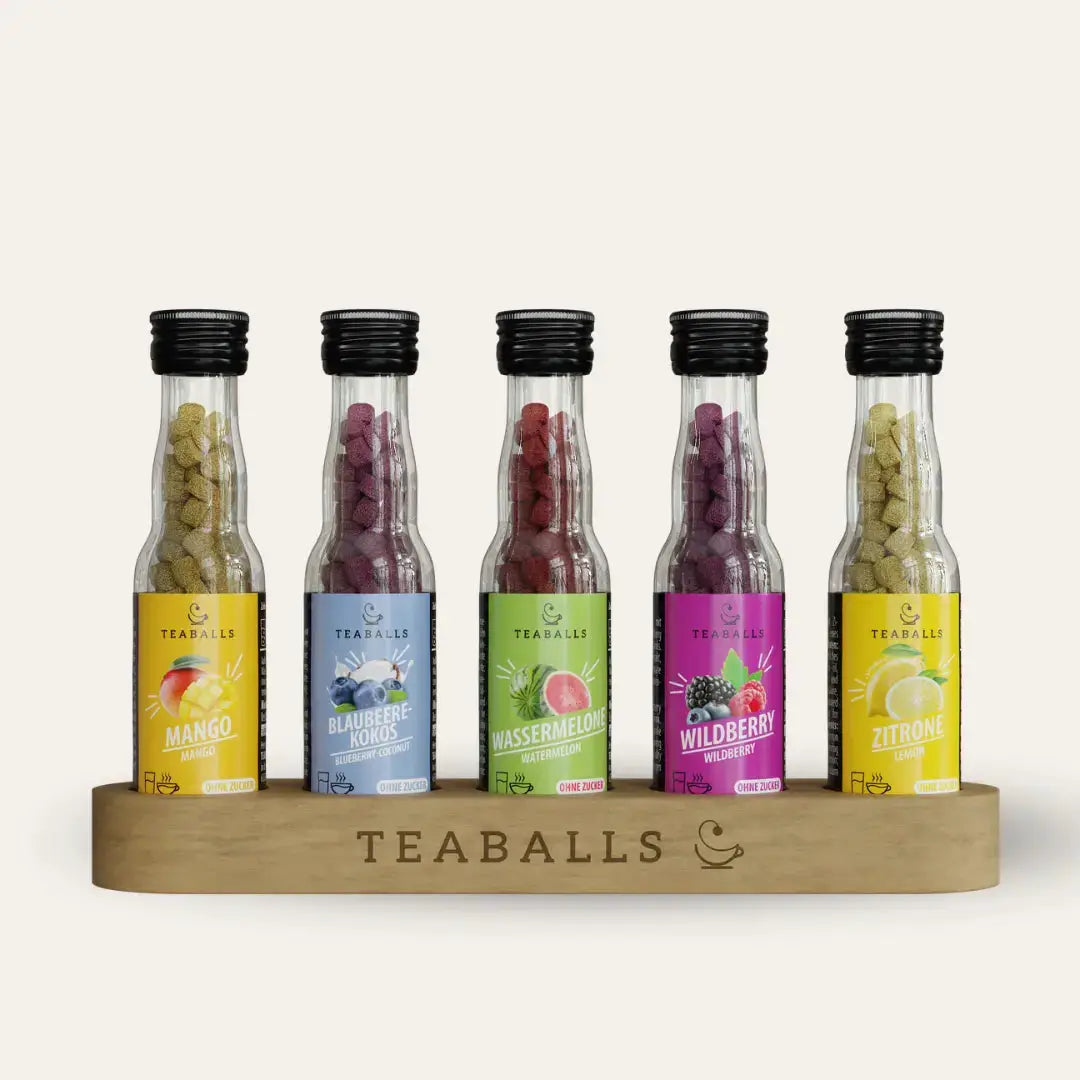 TEABALLS Urlaubsmix Set - Mango • Blaubeere-Kokos • Wassermelone • Wildberry • Zitrone - TEABALLS GmbH