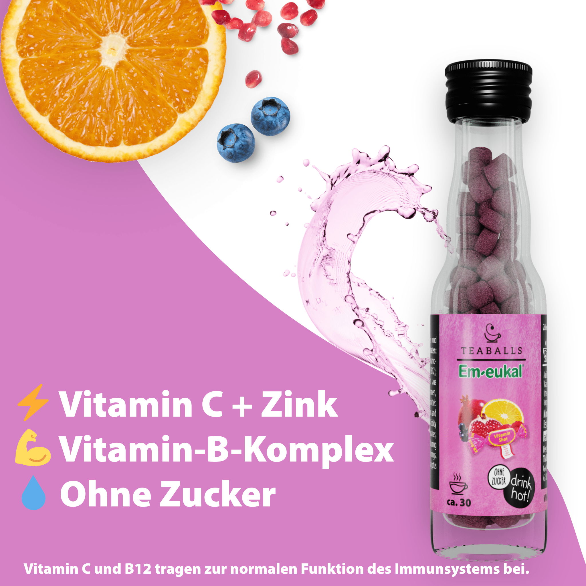 TEABALLS x Em - eukal - 3er Set VITAMIN TRIO - VITAMIN SHOT, ZITRONE, WILDKIRSCHE - TEABALLS GmbH