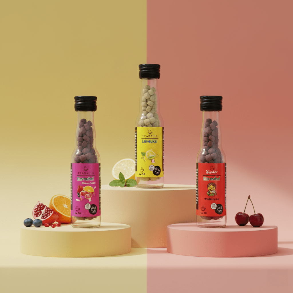 TEABALLS x Em - eukal - 3er Set VITAMIN TRIO - VITAMIN SHOT, ZITRONE, WILDKIRSCHE - TEABALLS GmbH