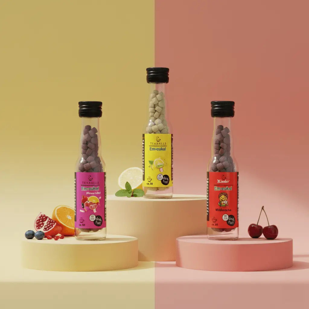 TEABALLS x Em - eukal - 3er Set VITAMIN TRIO - VITAMIN SHOT, ZITRONE, WILDKIRSCHE - TEABALLS GmbH