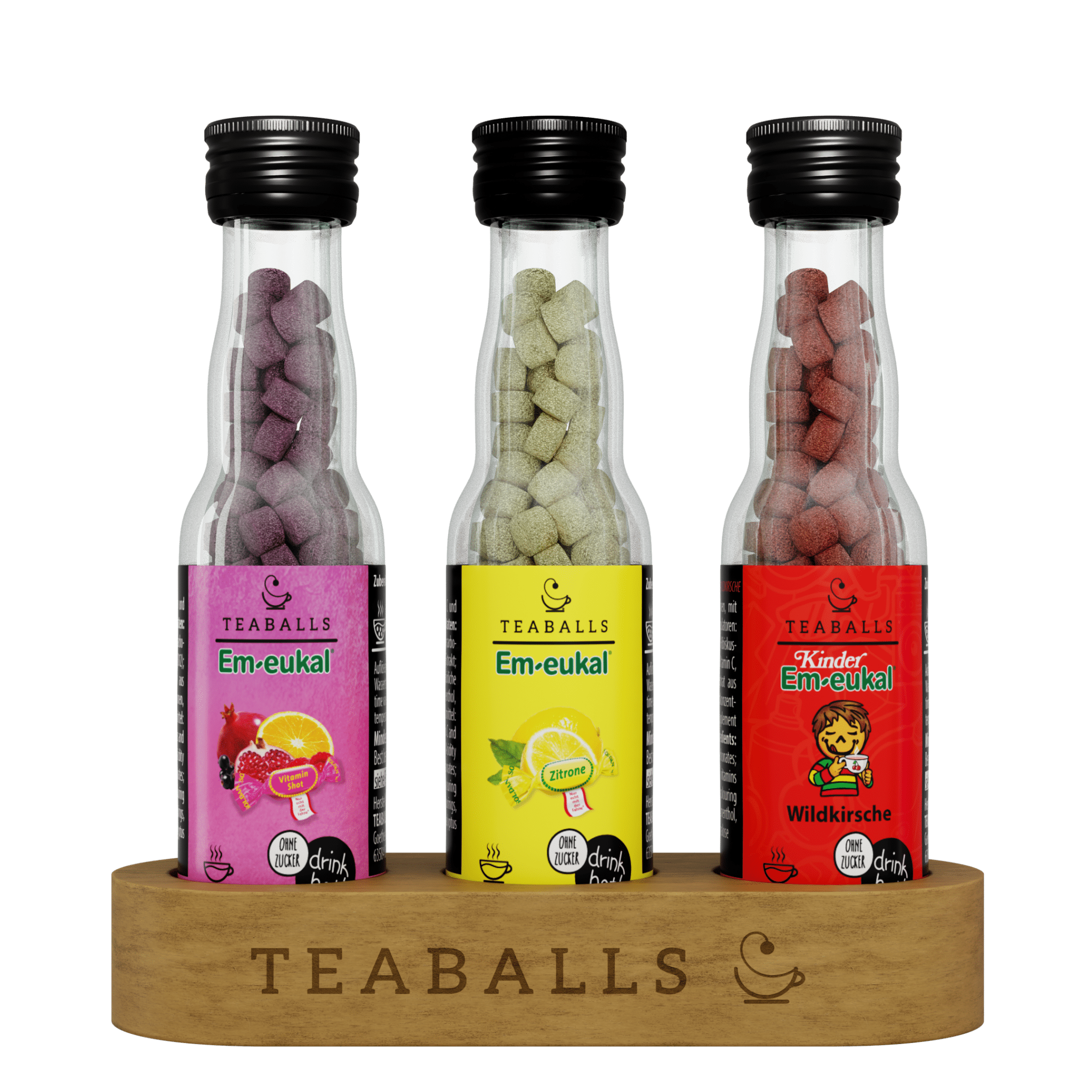 TEABALLS x Em - eukal - 3er Set VITAMIN TRIO - VITAMIN SHOT, ZITRONE, WILDKIRSCHE - TEABALLS GmbH