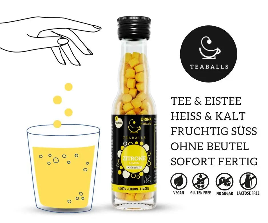 Tee Set | 3x Apfel, Zitrone, Minze | +Gratis Aufsteller - Teaballs