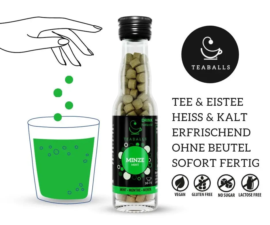 Tee Set | 3x Apfel, Zitrone, Minze | +Gratis Aufsteller - Teaballs