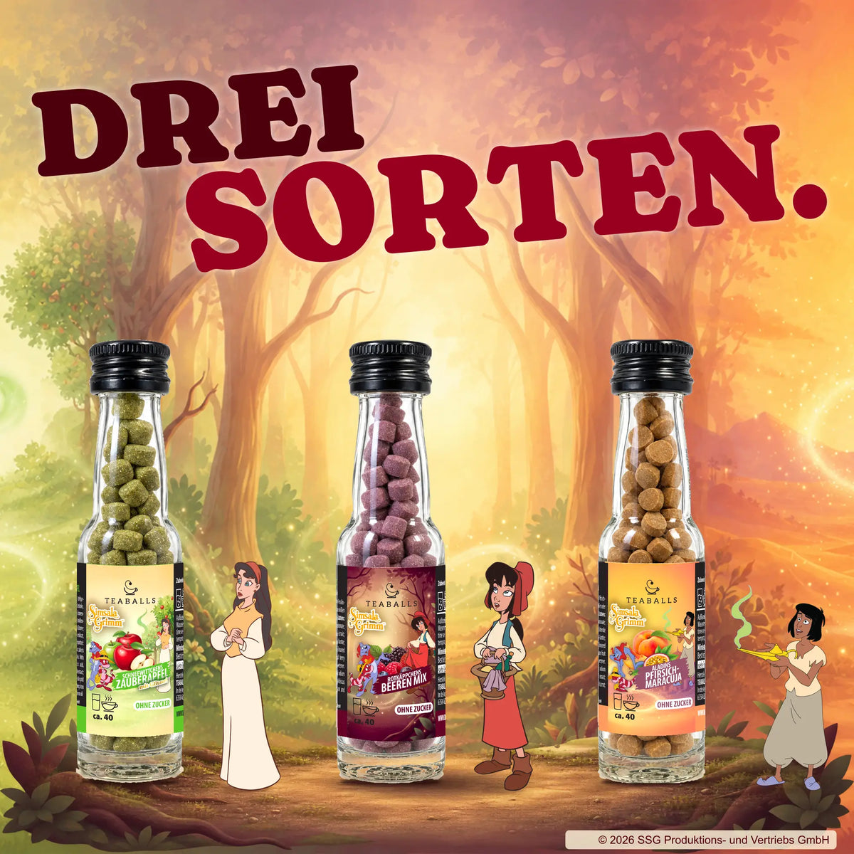 SimsalaGrimm Märchentrio – 3er-Tee-Set