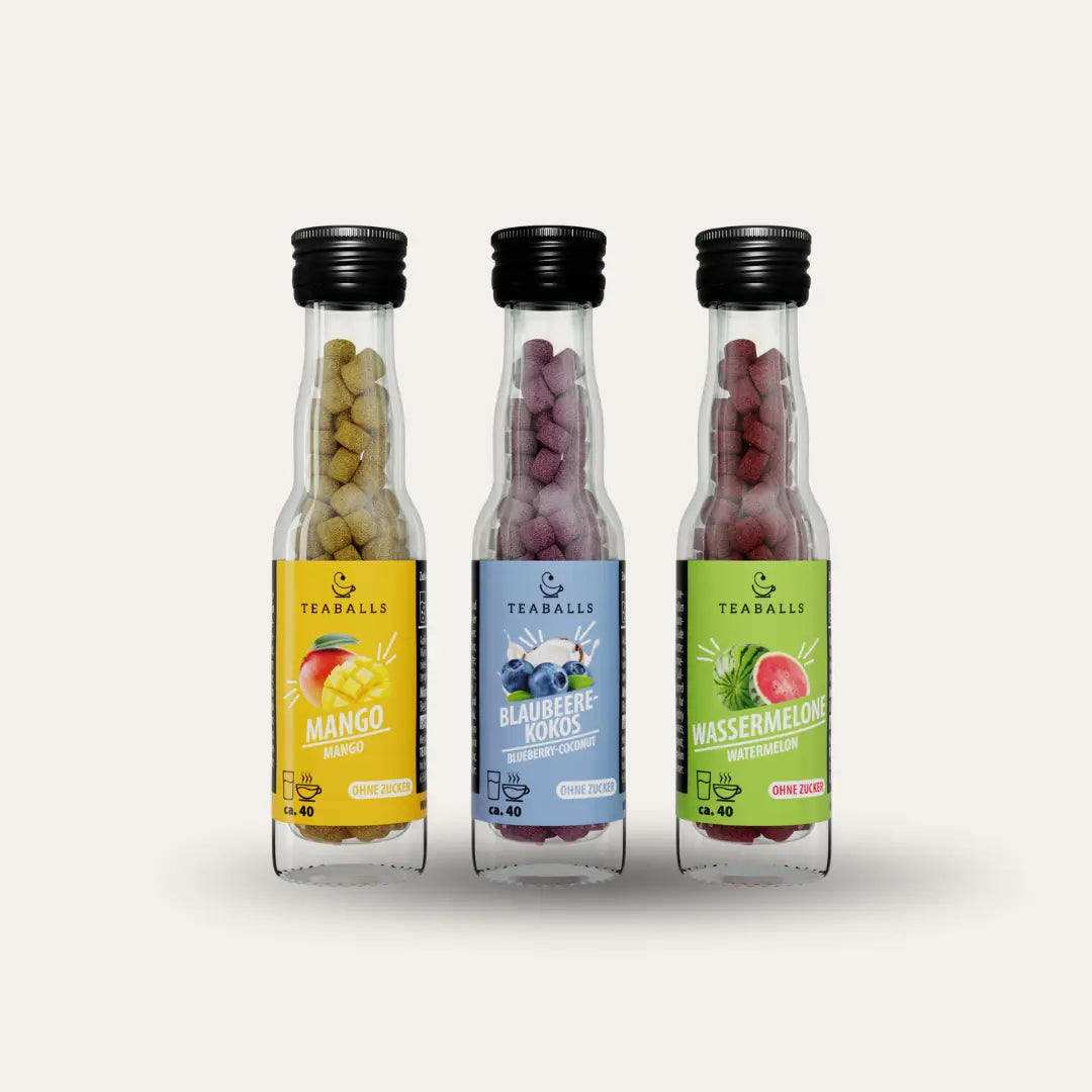 TEABALLS Urlaubs-Trio Set - Mango • Blaubeere-Kokos • Wassermelone