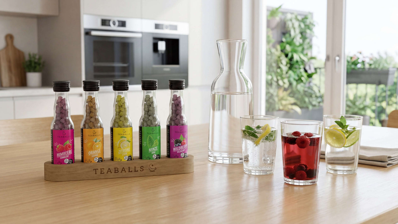 Mit TEABALLS: Wasser + Auswahl