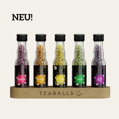 NEU! 5er Set Rainbow | Himbeere, Orange, Zitrone, Minze Wildberry - Teaballs