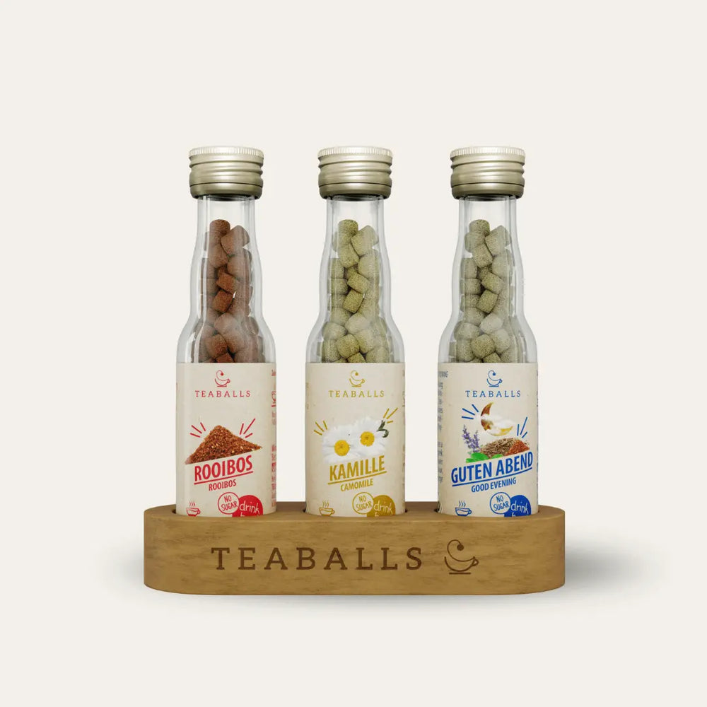 (NEU) TEABALLS BIO - 3er Set ABENDRITUAL - ROOIBOS, KAMILLE, GUTEN ABEND TEE