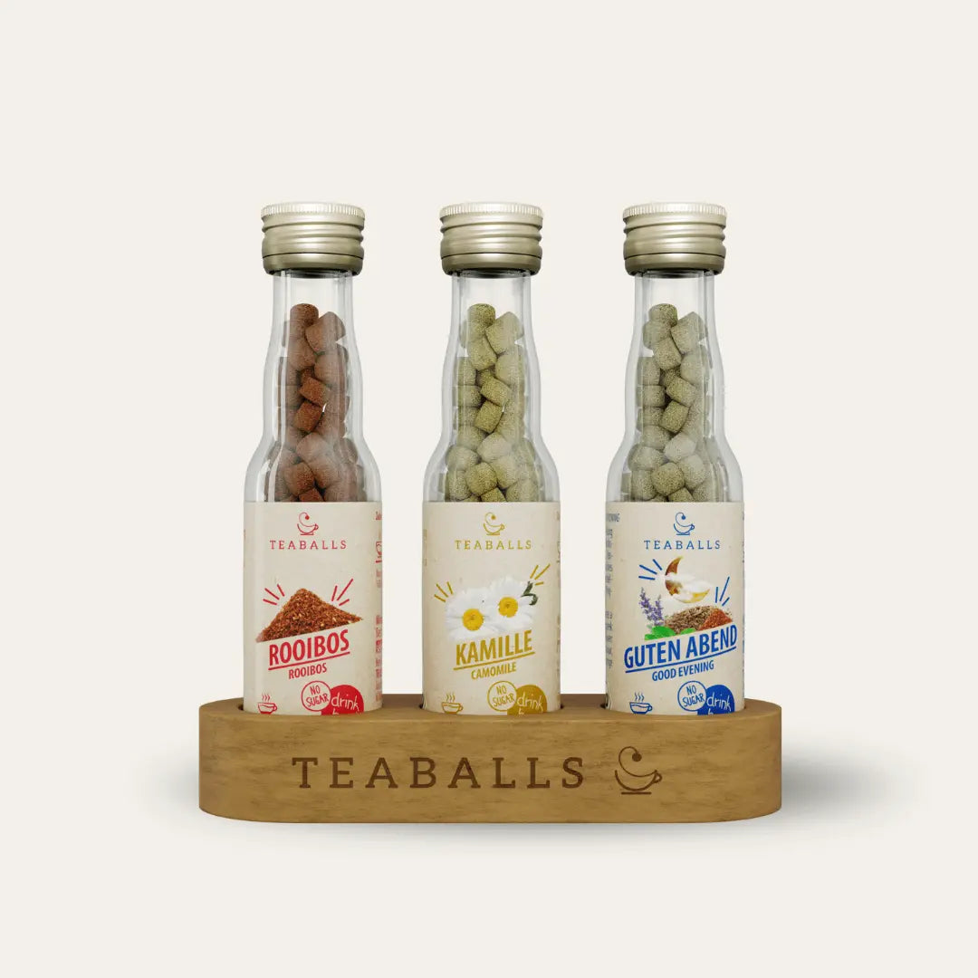 (NEU) TEABALLS BIO - 3er Set ABENDRITUAL - ROOIBOS, KAMILLE, GUTEN ABEND TEE VIP - TEABALLS GmbH