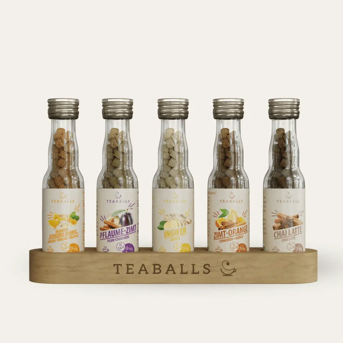 (NEU) TEABALLS BIO - 5er Set WINTERWÄRME - INGWER KURKUMA ORANGE, PFLAUME ZIMT, INGWER, ZIMT ORANGE, CHAI LATTE VIP - TEABALLS GmbH