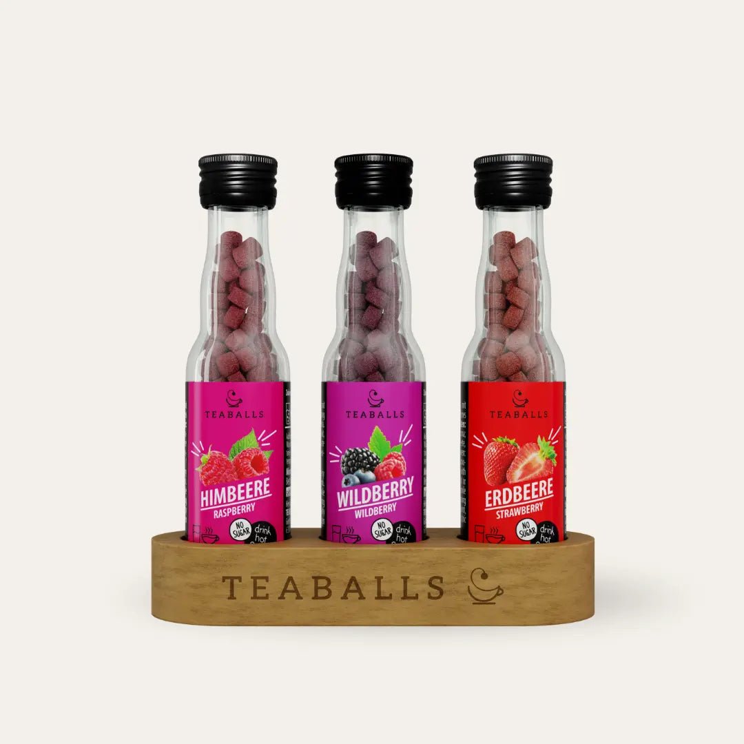 TEABALLS - 3er Set BEEREN MIX - HIMBEERE, WILDBERRY, ERDBEERE - TEABALLS GmbH