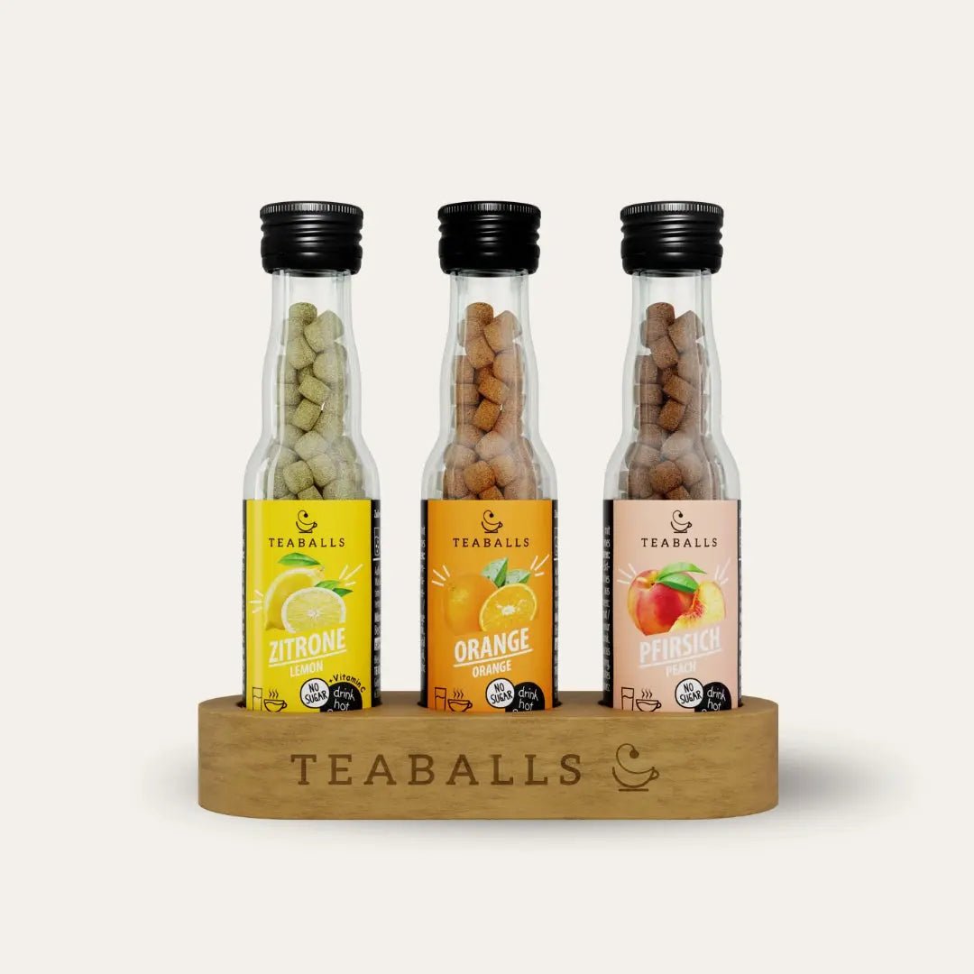 TEABALLS - 3er Set CITRUS - ZITRONE, ORANGE, PFIRSICH - TEABALLS GmbH