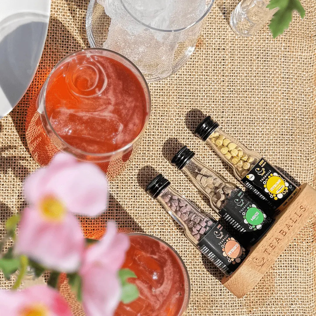 TEABALLS - 3er Set EISTEE MIX - ZITRONE, MINZE, PFIRSICH - Teaballs