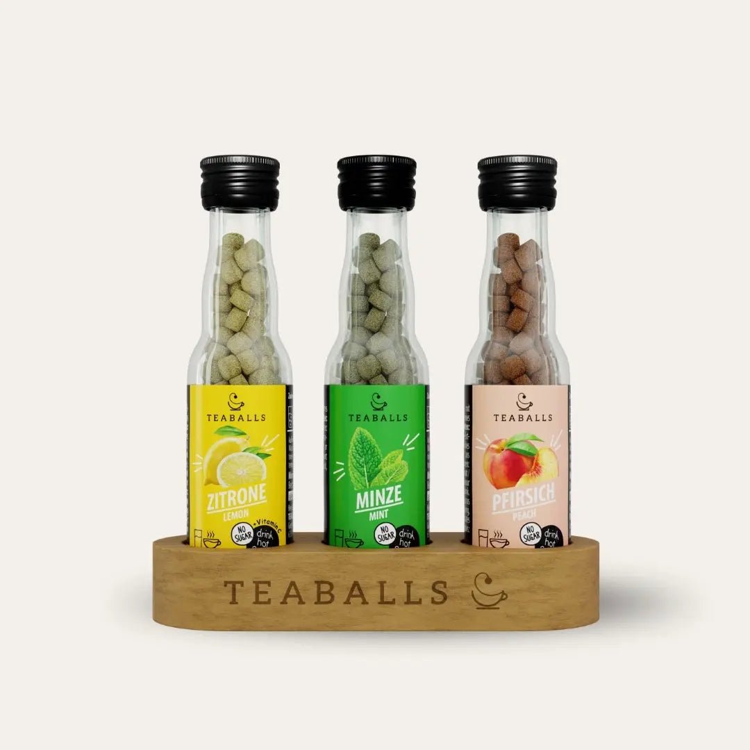 TEABALLS - 3er Set EISTEE MIX - ZITRONE, MINZE, PFIRSICH - TEABALLS GmbH