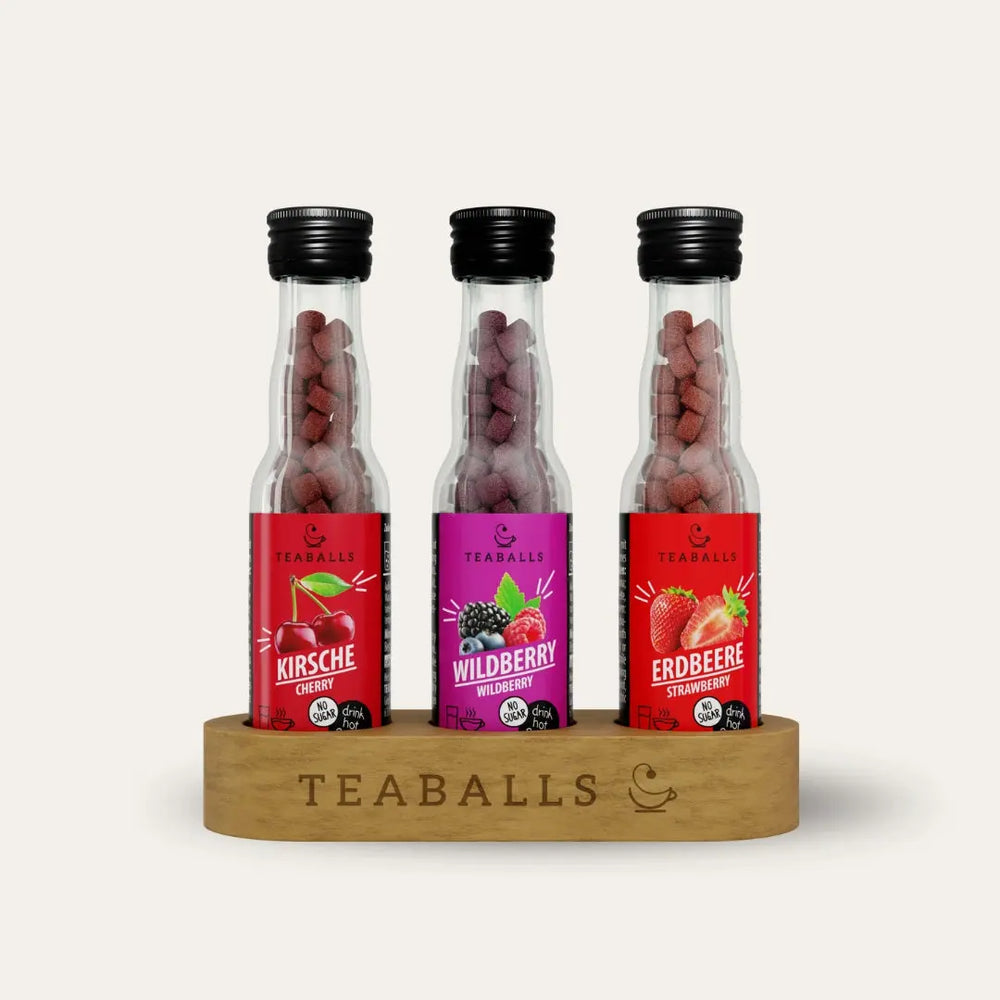 TEABALLS - 3er Set FRUIT MIX - KIRSCHE, WILDBERRY, ERDBEERE