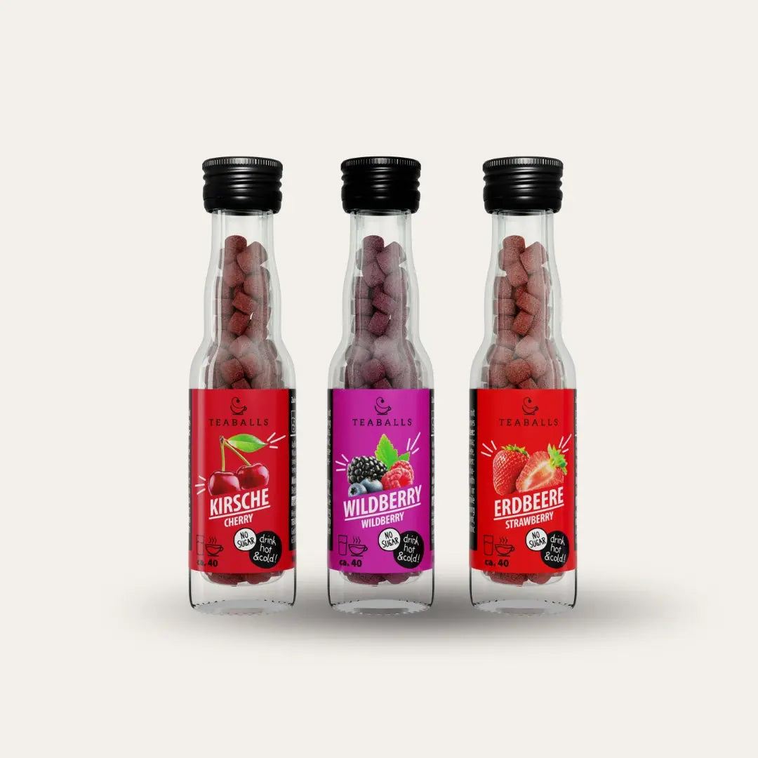 TEABALLS - 3er Set FRUIT MIX - KIRSCHE, WILDBERRY, ERDBEERE - TEABALLS GmbH