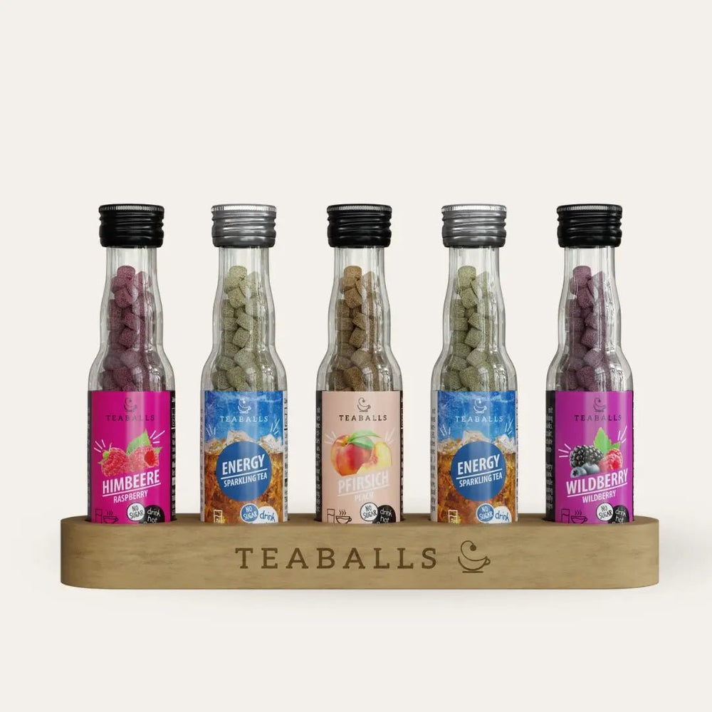 TEABALLS - 5er Set POWER BOOSTER - 2x ENERGY, HIMBEERE, PFIRSICH, WILDBERRY