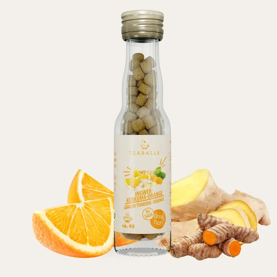 TEABALLS BIO - 3er Set FIT MIT PAM - INGWER KURKUMA ORANGE, CHOCO CHAI, GUTEN MORGEN TEE - TEABALLS GmbH