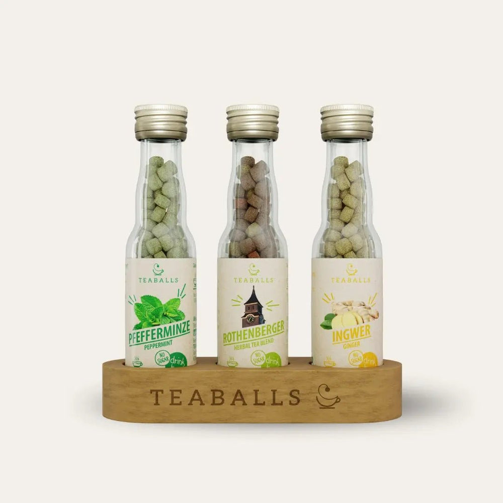TEABALLS BIO - 3er Set KRÄUTER MIX - MINZE, ROTHENBERGER KRÄUTERMIX, INGWER