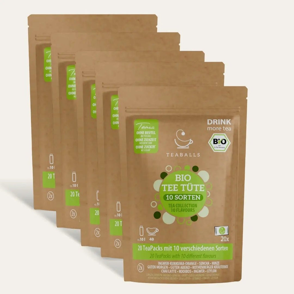 TEABALLS BIO – 5er Set Probiertüte I 10 Sorten zum Testen - TEABALLS GmbH