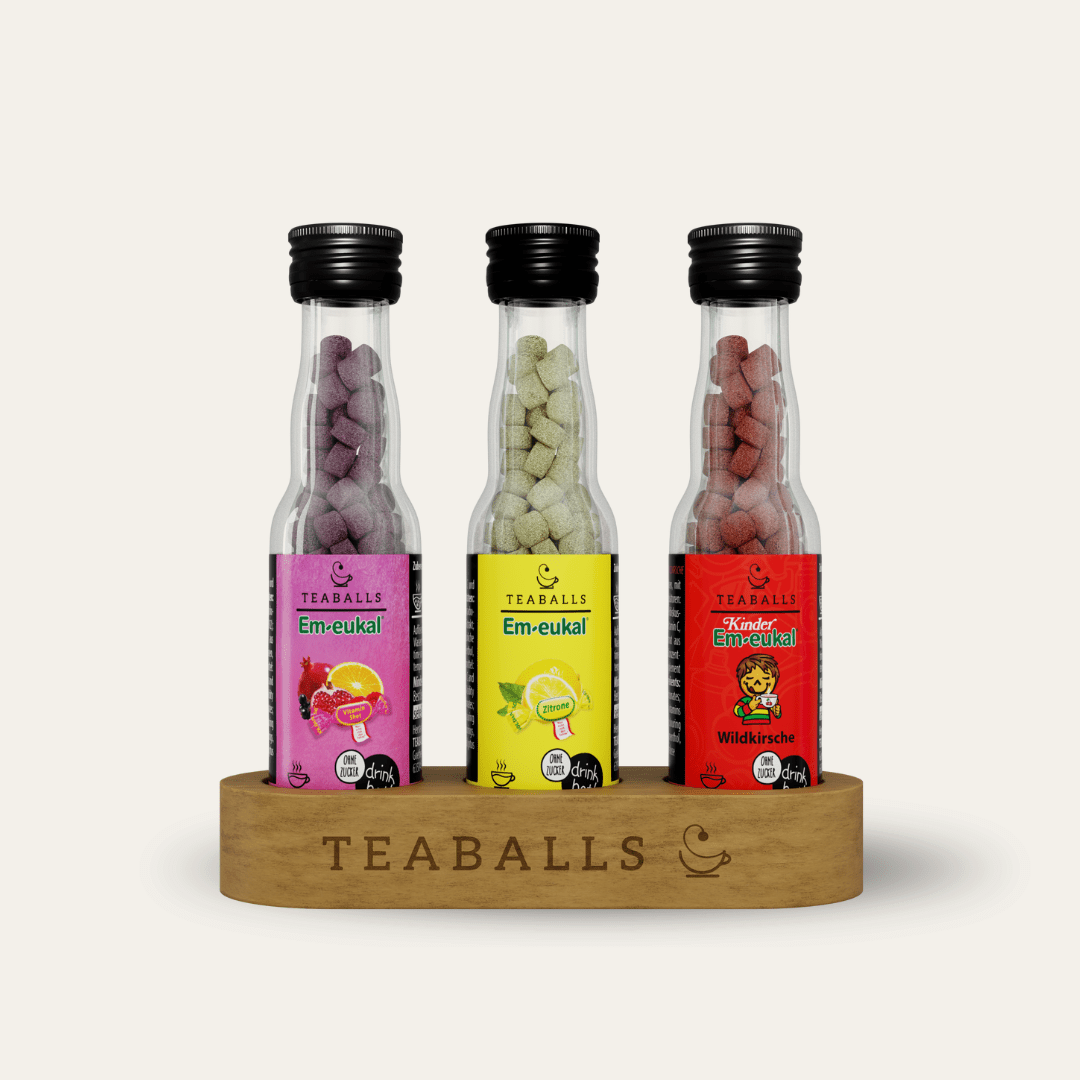 TEABALLS x Em - eukal - 3er Set VITAMIN TRIO - VITAMIN SHOT, ZITRONE, WILDKIRSCHE - TEABALLS GmbH