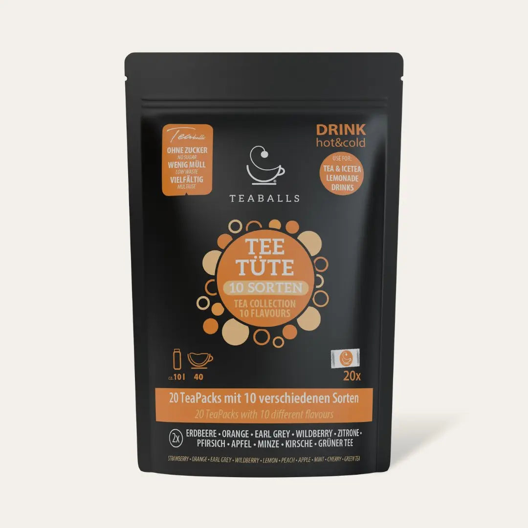 Teetüte Black Selection mit 20xTeapacks - Teaballs