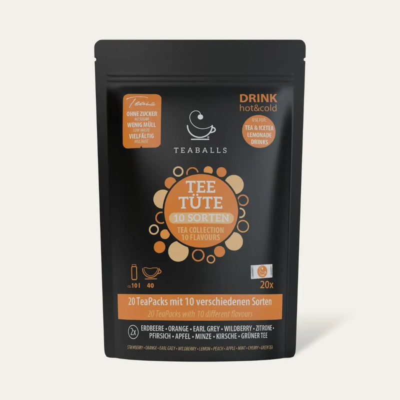 Teetüte Black Selection mit 20xTeapacks - Teaballs