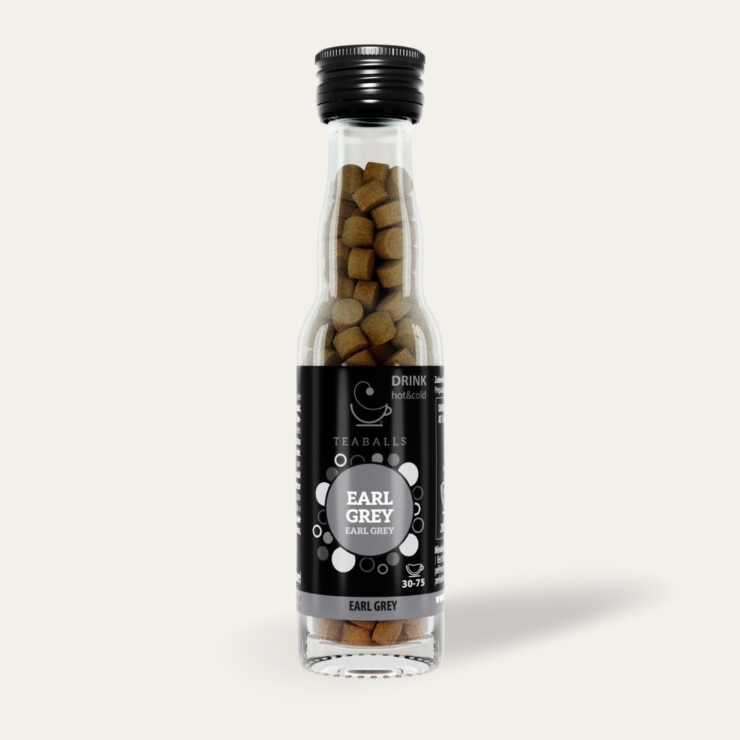 TEABALLS - Earl Grey Black Glasflasche | 30-75 Tassen - Teaballs