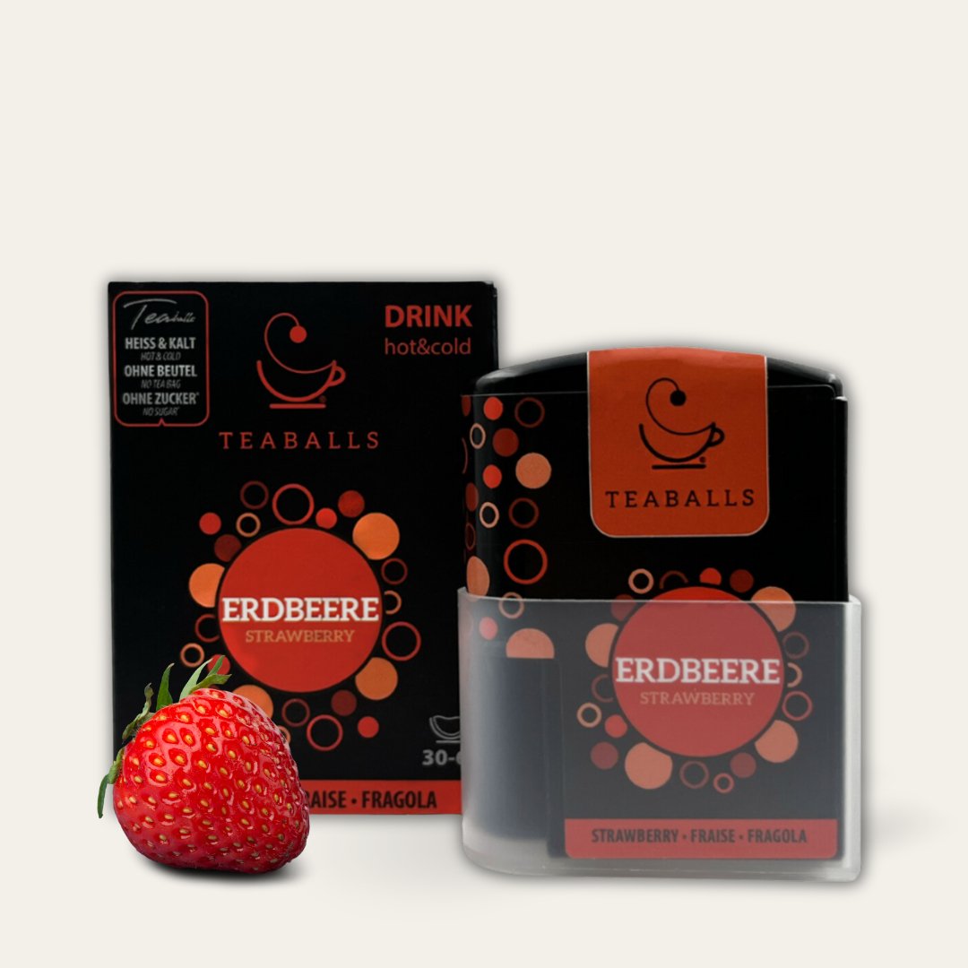TEABALLS - Erdbeere Black Dosierspender | 30-60 Tassen - Teaballs