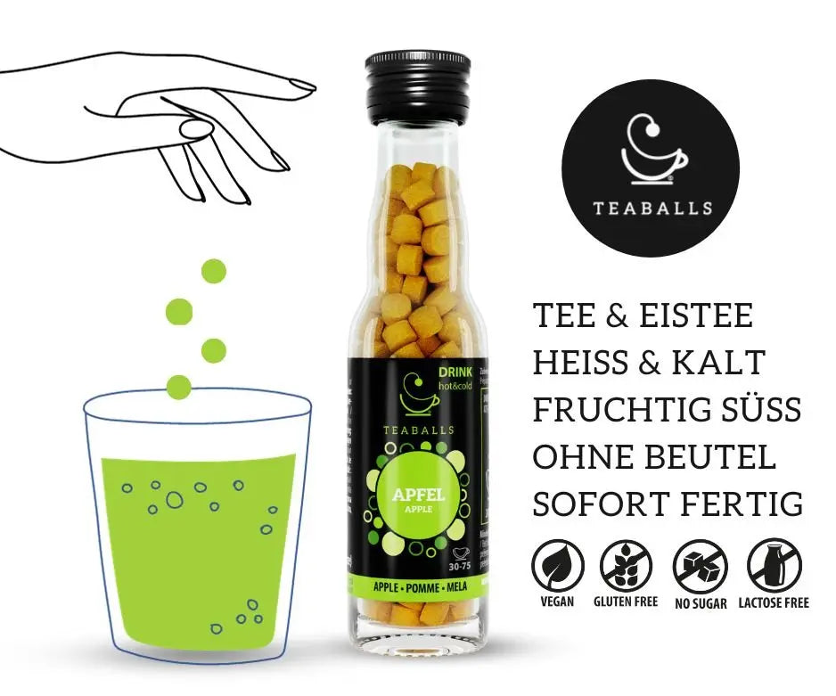 Tee Set | 3x Apfel, Zitrone, Minze | +Gratis Aufsteller - Teaballs